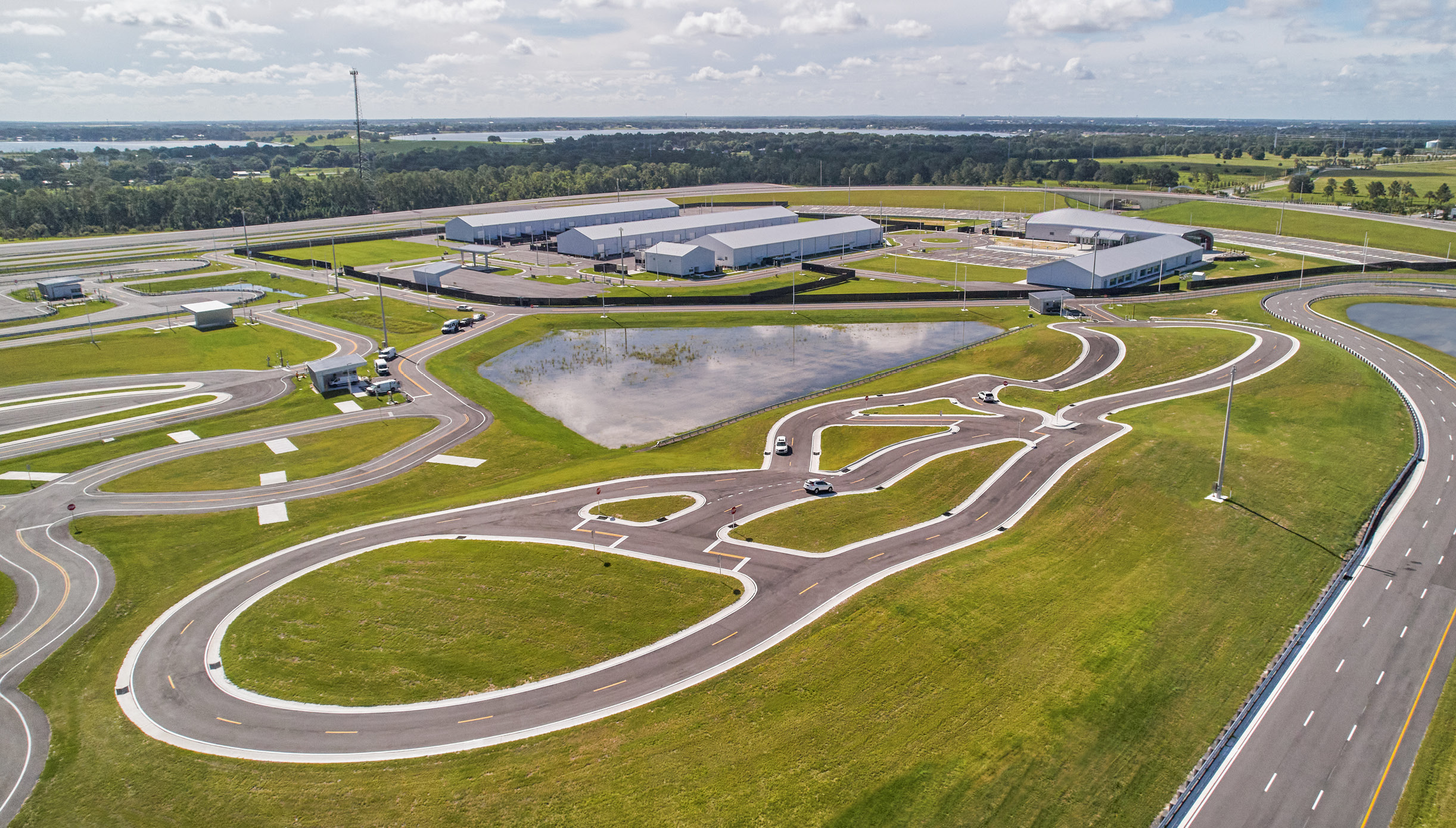 Drone view capturing the full view of the geometry track