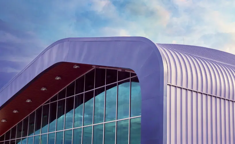 Top of the SunTrax arrival and conference building.